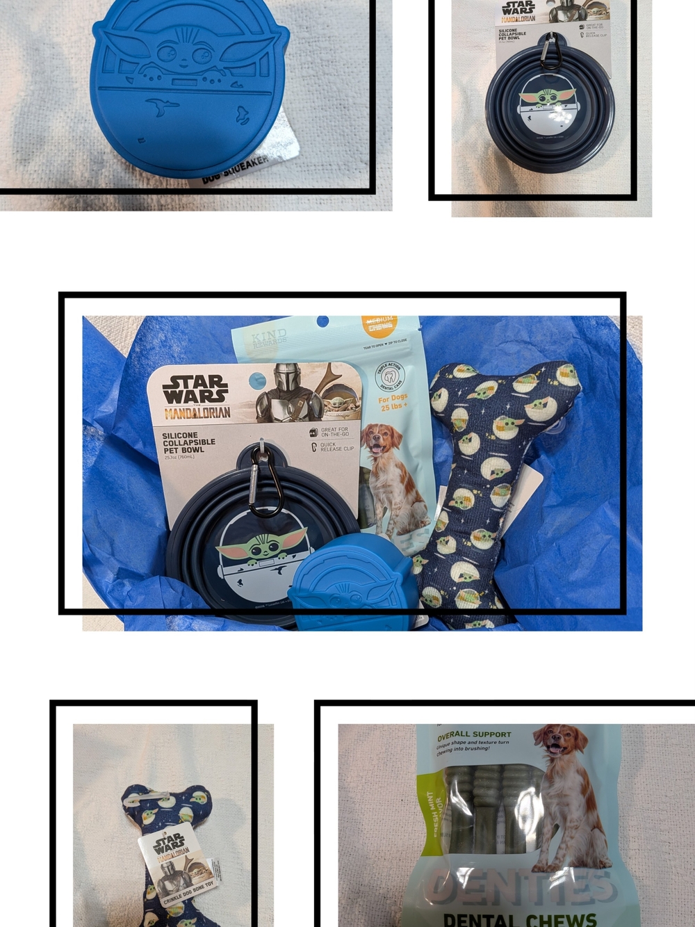 Star Wars The Mandalorian Baby Yoda Silicone Collapsible Dog Bowl - Navy Blue